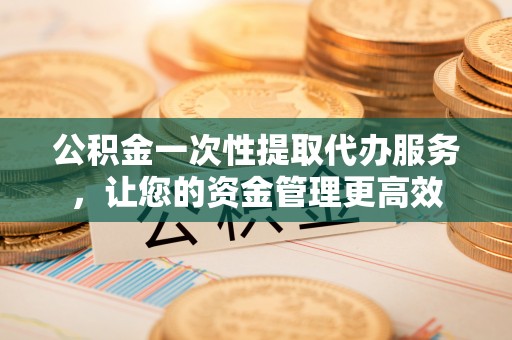 揭东公积金一次性提取代办服务，让您的资金管理更高效