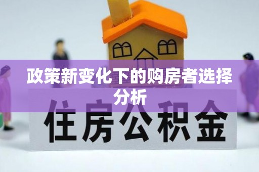 揭东政策新变化下的购房者选择分析